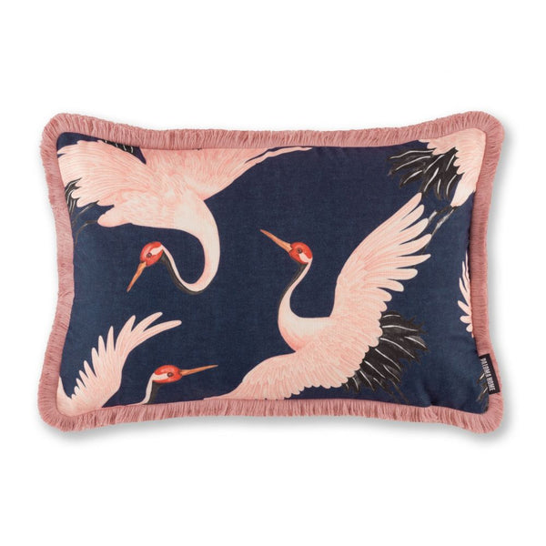 Paloma Home Navy Oriental Birds Cushion