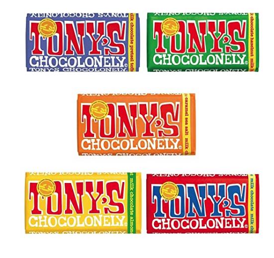 Tony's Chocolonely Chocolate 180g Each - Pack of 5