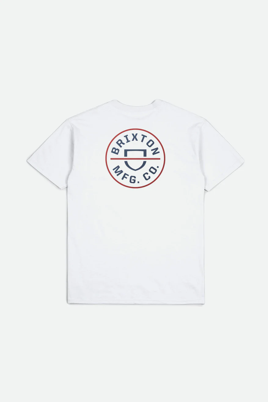 Brixton Crest 2 T-Shirt - White / Joe Blue