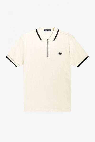 Half Zip Polo Shirt - Ecru