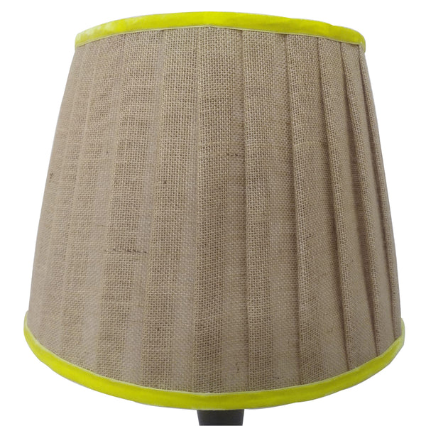 Shade - Pleated Natural Jute With Lime Velvet Trim Medium