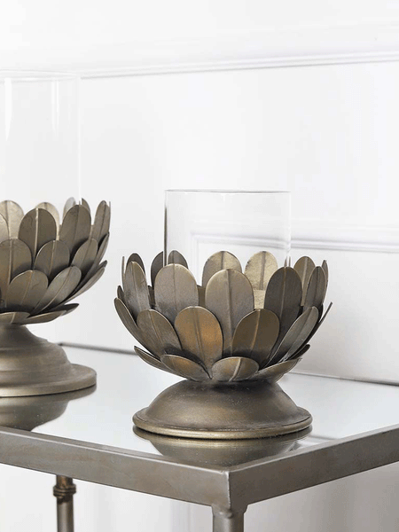 Claude Floral Metal Candle Holder