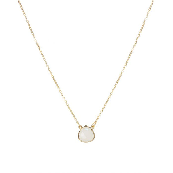 Cosmos Gold Necklace White Chalcedony