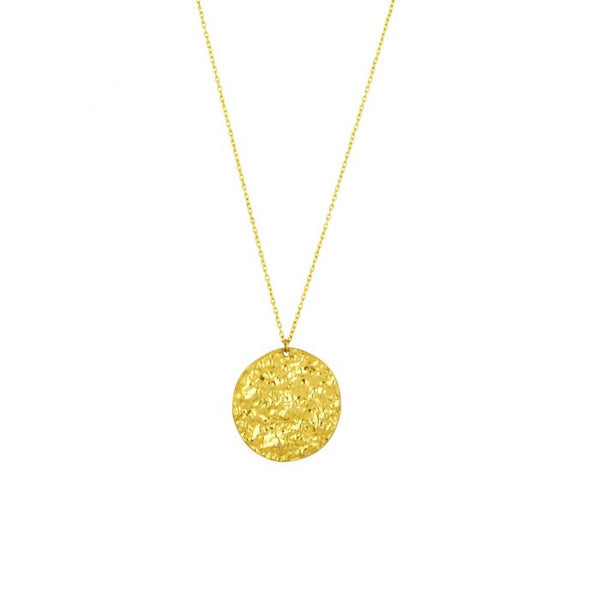 Ashiana Harmonia Beaten Coin Short Gold Necklace