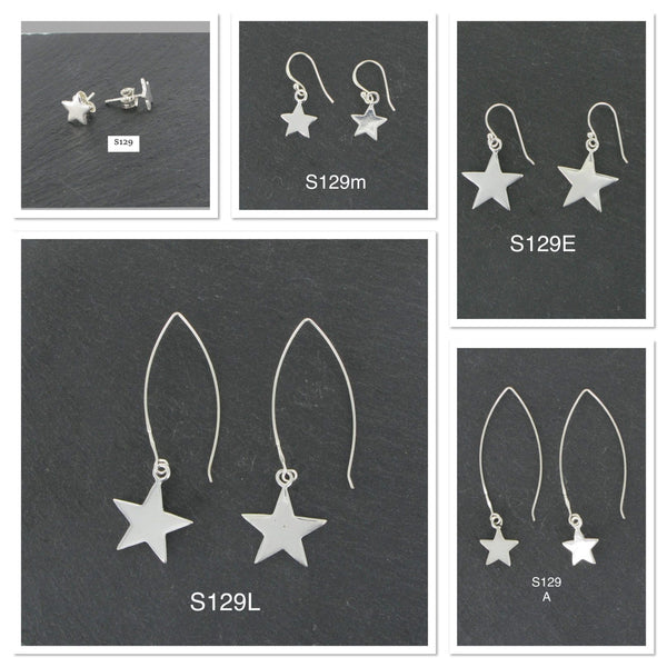 Siren Silver Star Stud Earrings Sterling Silver