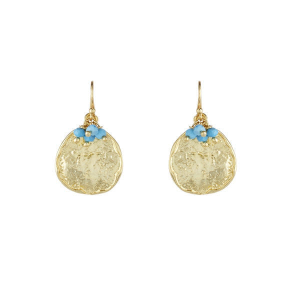 Ashiana Solange Earrings In Gold With Turquoise