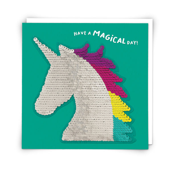 Unicorn Sequin Greetings Card