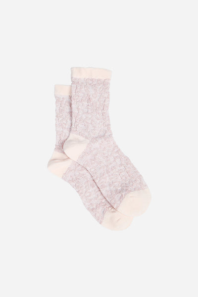 Light Pink Leopard Print Glitter Socks