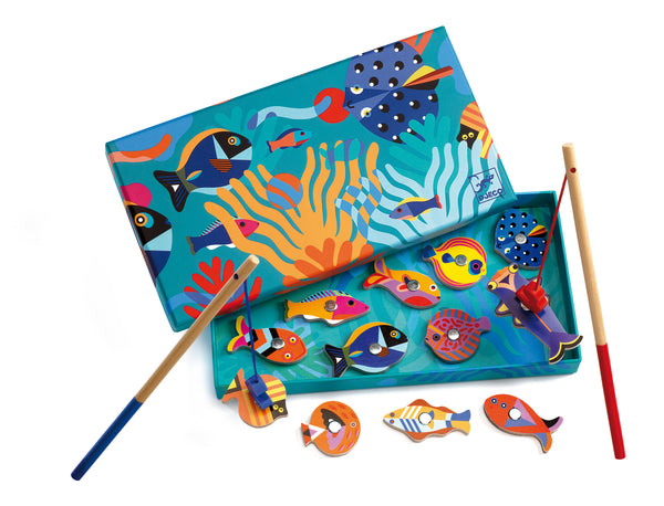 Djeco  Colourful Magnetics Fishing Game, Ages 2+