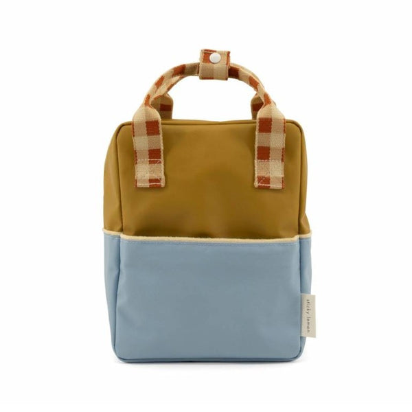 Small Backpack | Colourblocking | Blueberry + Willow Brown + Pear Green