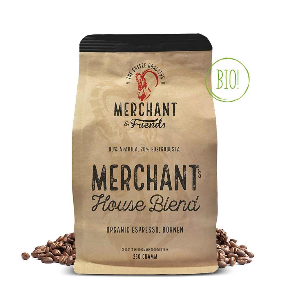 Merchant's & Friends Merchant's House Blend Bio Espresso Whole Bean 250g