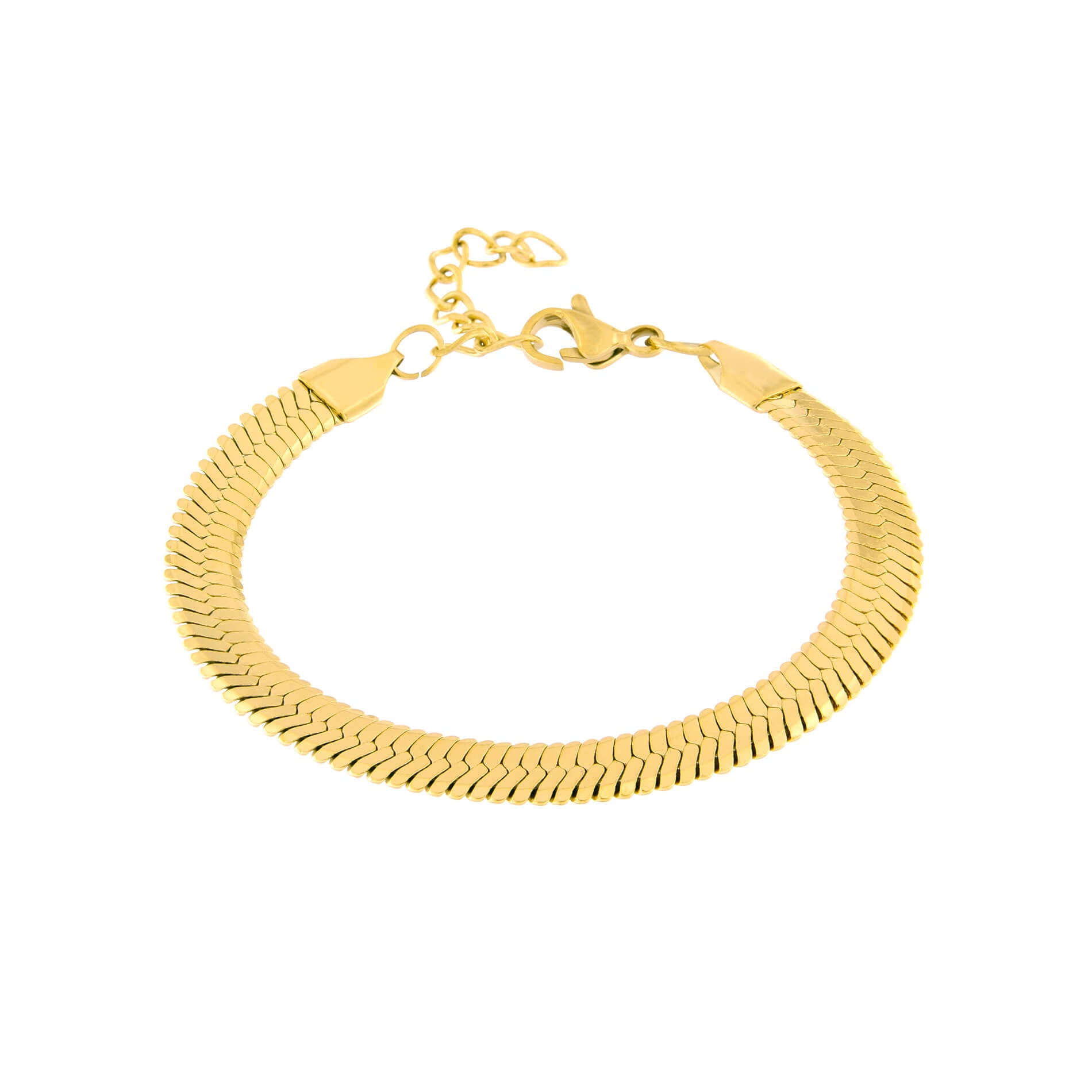 Dansk Smykkekunst Flora Waterproof 6mm snake Bracelet - Gold Plating 