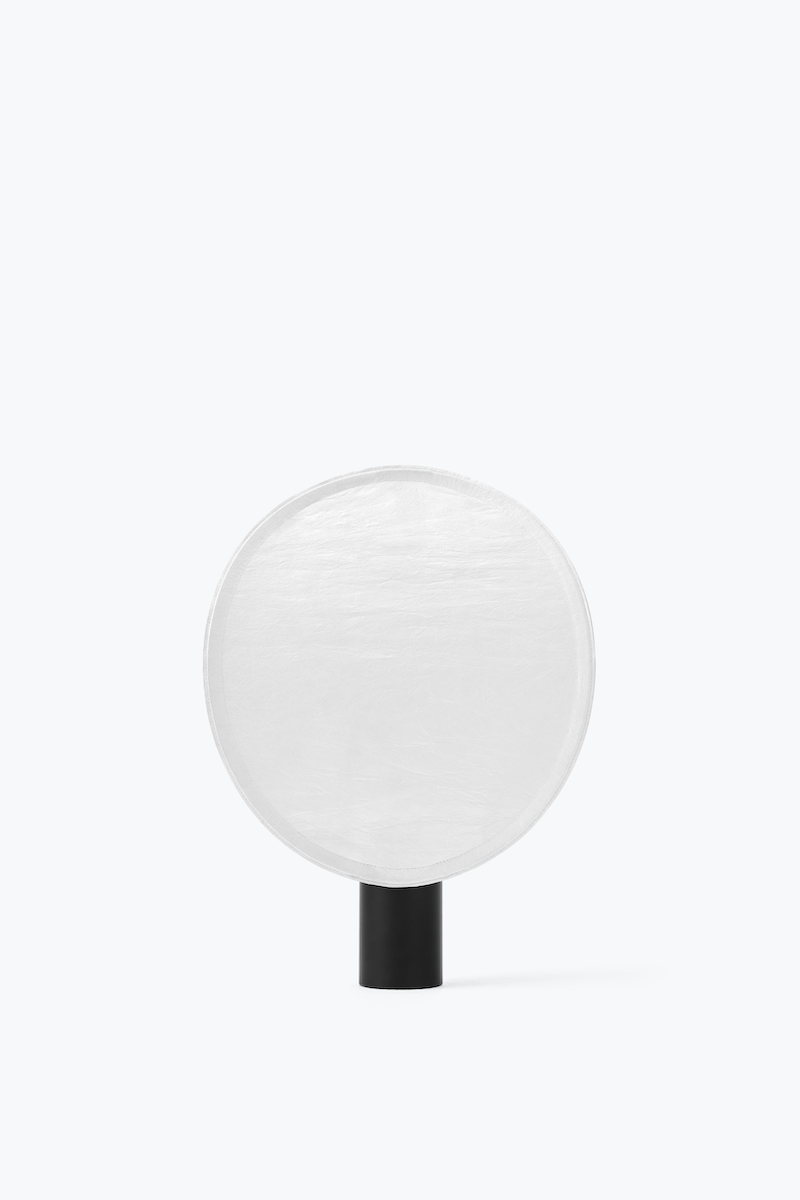 New Works Tense Portable Table Lamp | Black Base W. White Tyvek