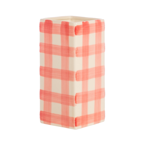 | Gingham Vase | Pink