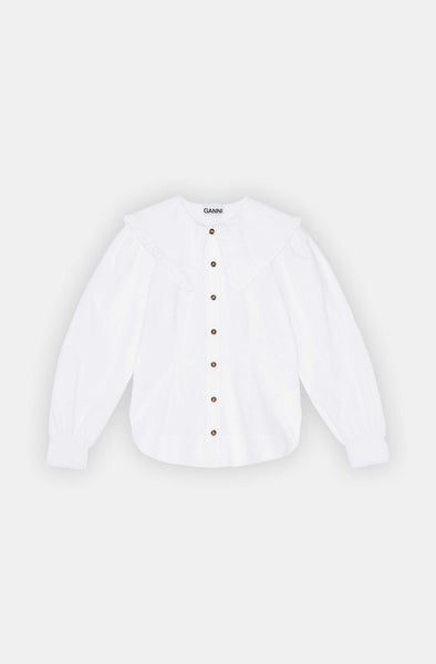 Ganni Bright White Poplin Shirt