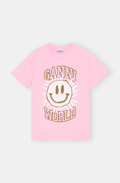 Ganni Smiley T-shirt - Lilac Sachet
