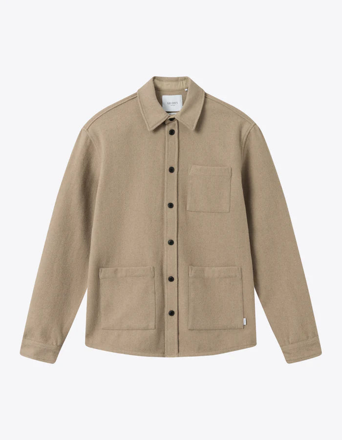 Jason Wool Hybrid Overshirt Jacket - Dark Sand