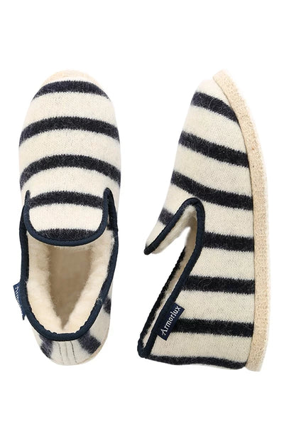 Slippers - Natural/navy