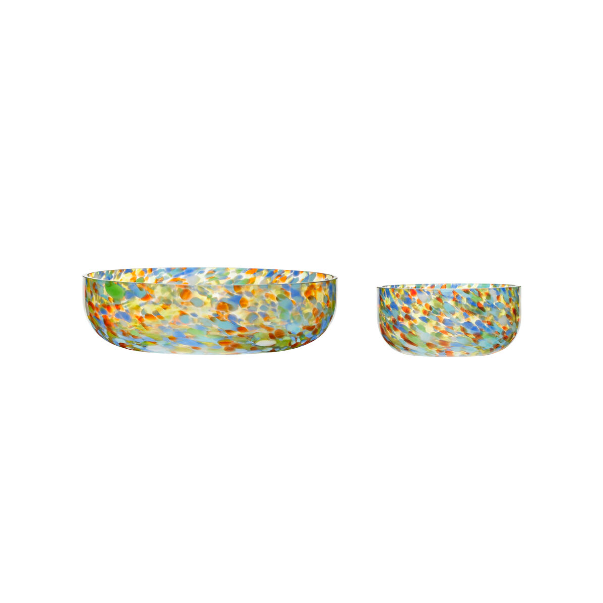 Hubsch Set of 2 Handmade Confetti Glass Bowls