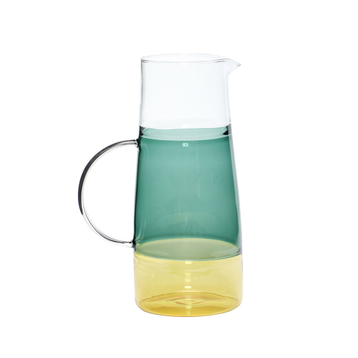 Hubsch Handmade Glass Lemonade Jug in Gree&Yellow (1.3L)