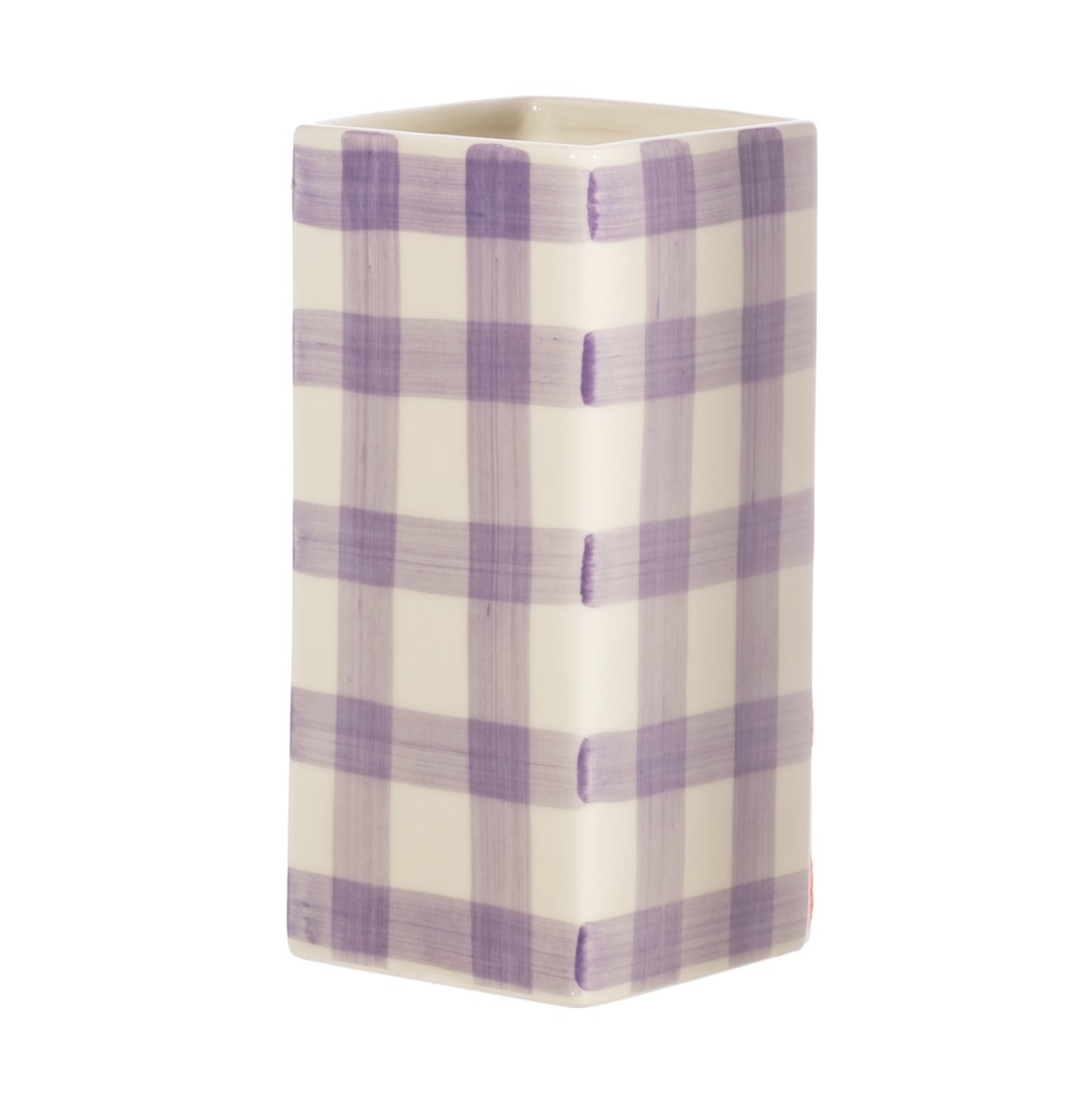 Gingham Lilac Vase