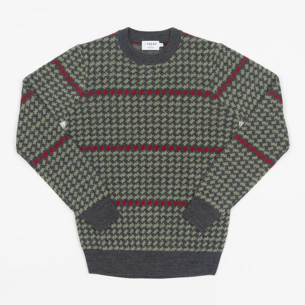 Olive Jarrett Crew Neck Wool Blend Sweatshirt