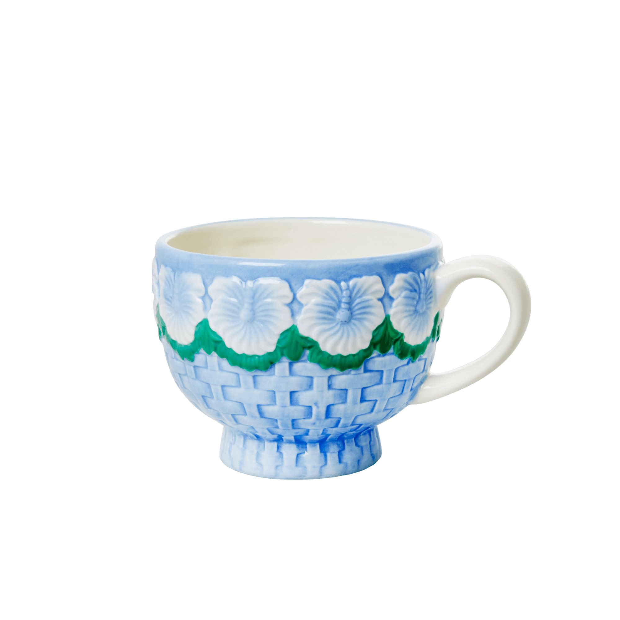 Embossed Ceramic Mug - Blue