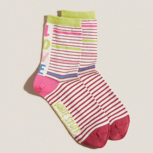 Love Stripe Sock - Pink Multi