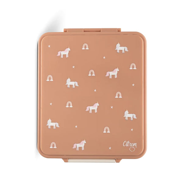 Citron Grand Lunch Box With 4 Compartments And 1 Food Jar - Unicorn -blush Pink