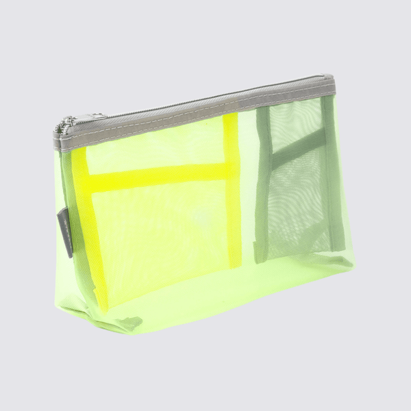 Mesh Pouch With Gusset - Yellow Green