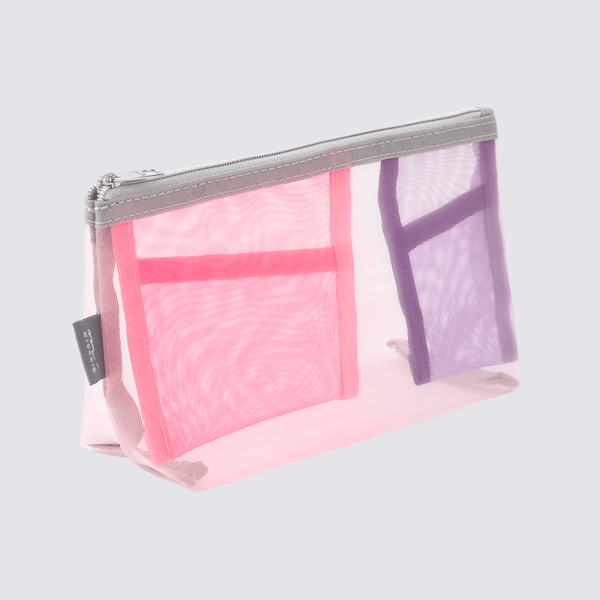 Mesh Pouch With Gusset - Pink