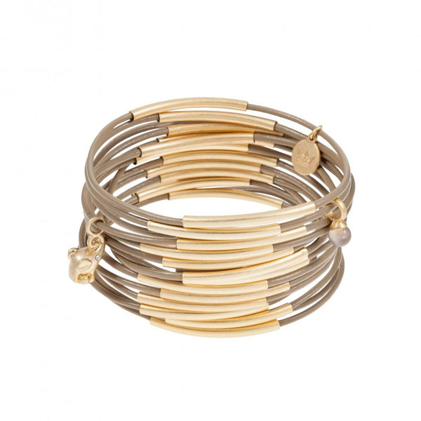 Urban Gypsy Bracelet Taupe Worn Gold