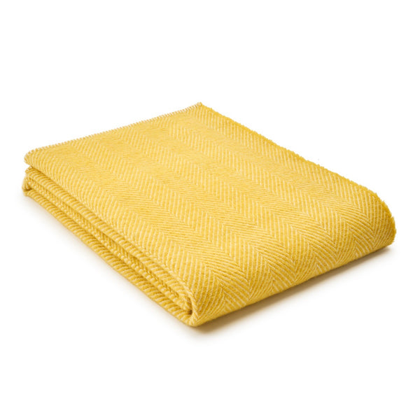 Herringbone Blanket Stitch Throw In Dandelion