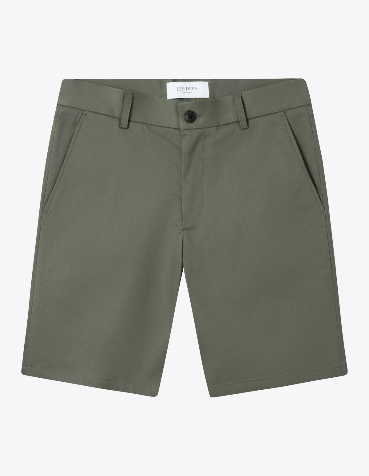 Como Regular Cotton Linen Chino Shorts - Thyme Green