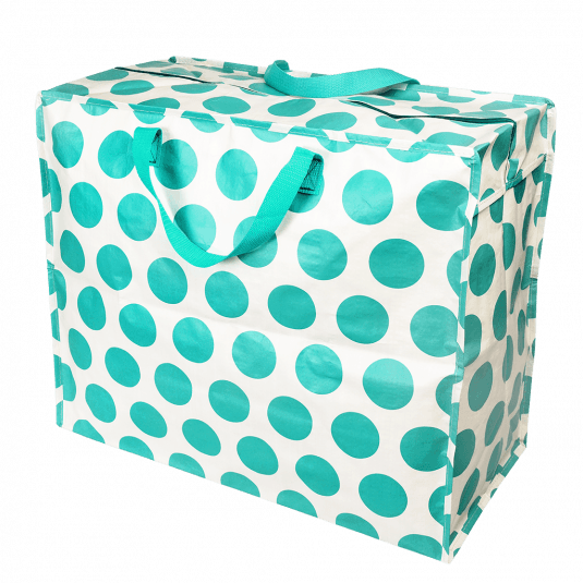 Not specified Jumbo Bag - Turquoise Spot On White