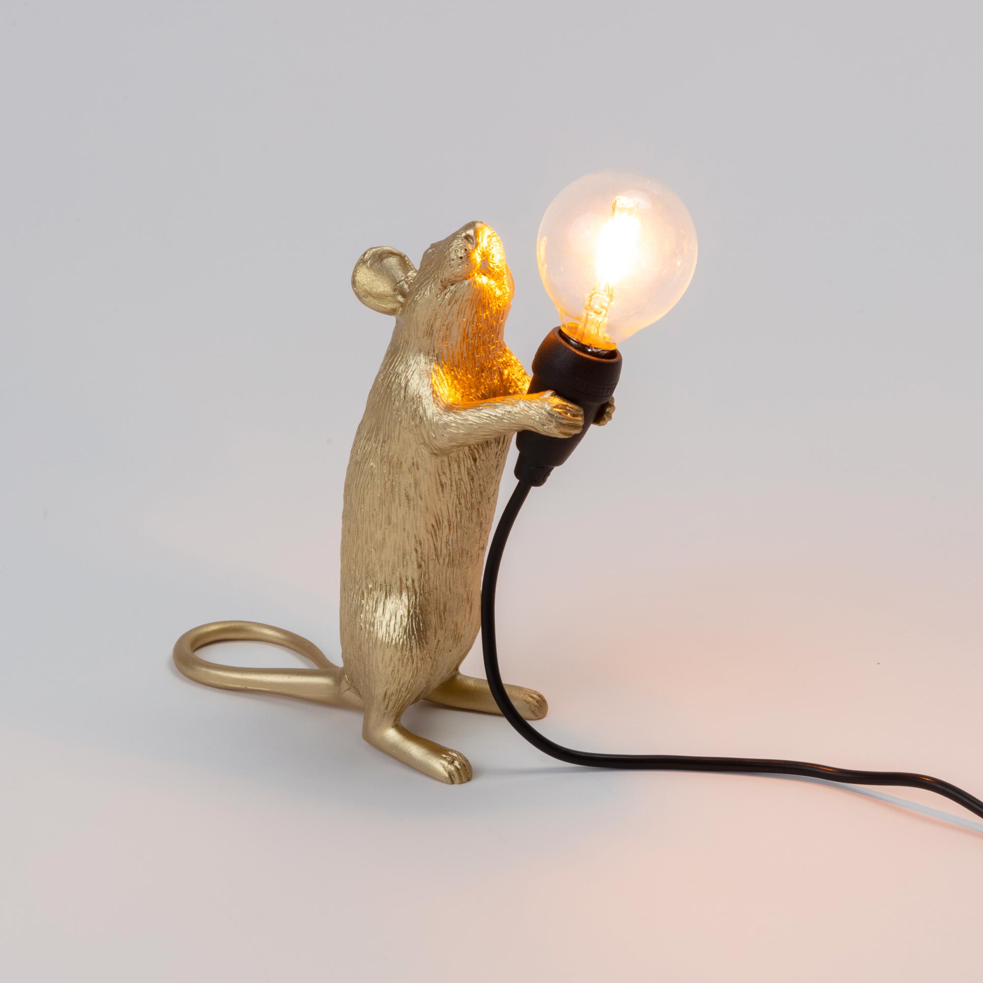 Seletti Gold Standing Mouse Light