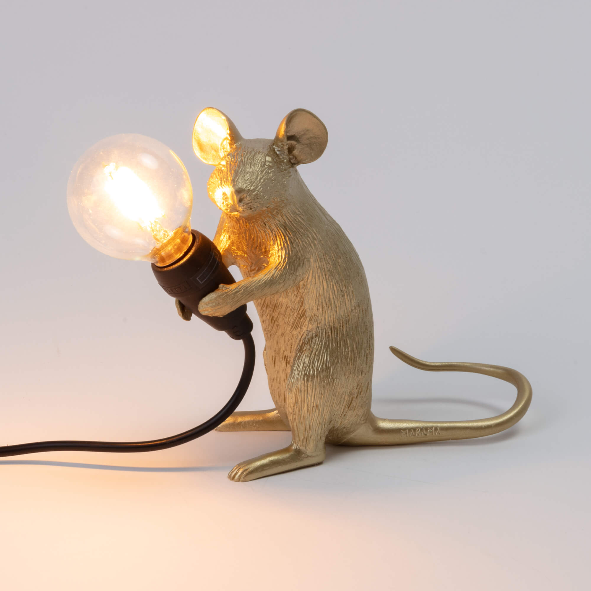 Seletti Gold Sitting Mouse Light