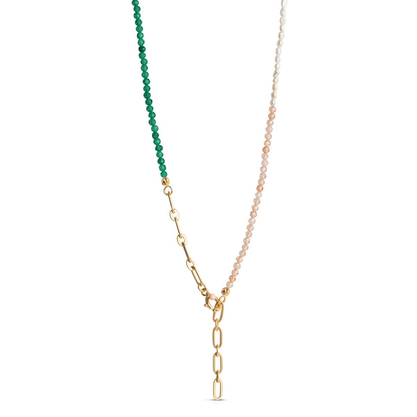 Necklace Gabriella - Green Peach And Pearl Regular Price