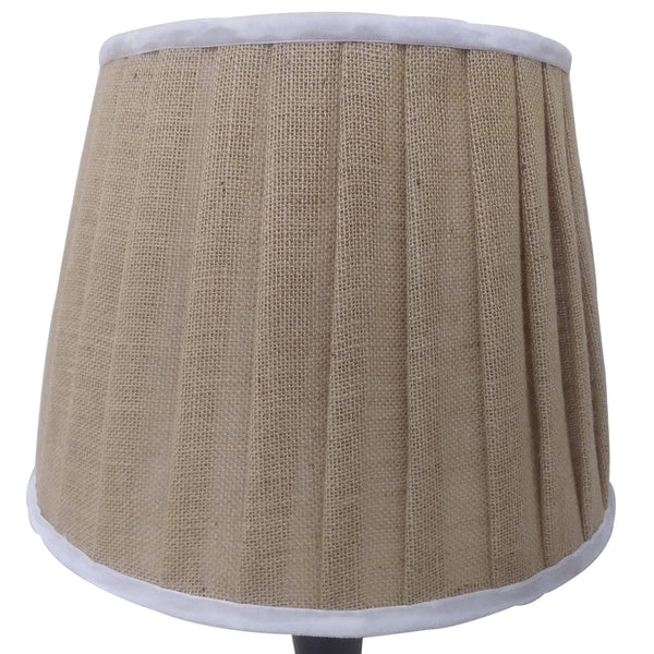 Shade - Pleated Natural Jute With White Velvet Trim Large