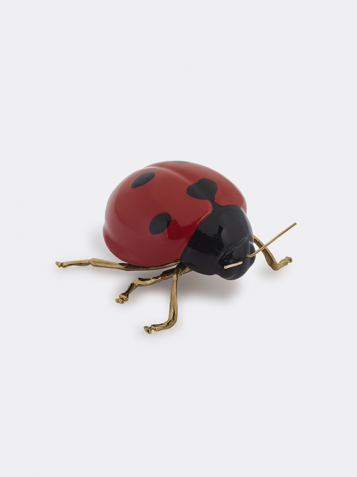 Laboratorio D’Estorias Red Ladybug with brass legs decorated by hand