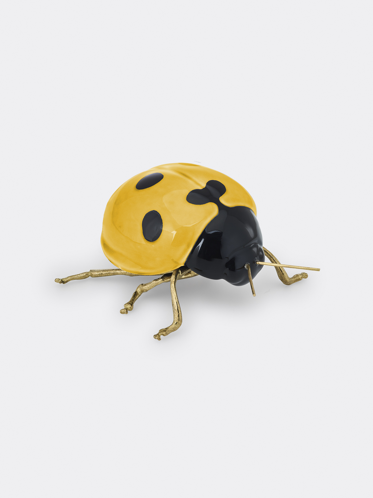 Laboratorio D’Estorias Yellow Ladybug with brass legs decorated by hand