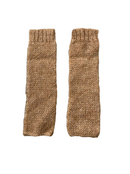Window Dressing The Soul Wdts - Long Arm Warmers In Brown Mohair Wool