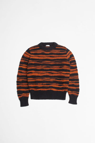 Aabuk Crewneck Striped Sweater Blu Chiaro/arancio