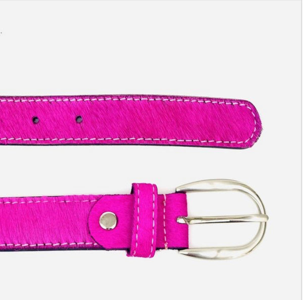 Hair On Hide Belt - Neon