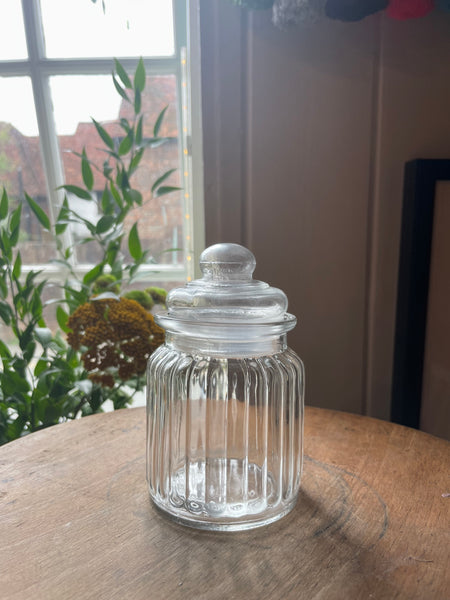 Fluted Glass Jar With Lid