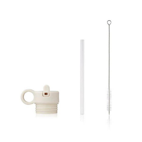 : Lid With Straw & Brush For Falk Bottle - Sandy