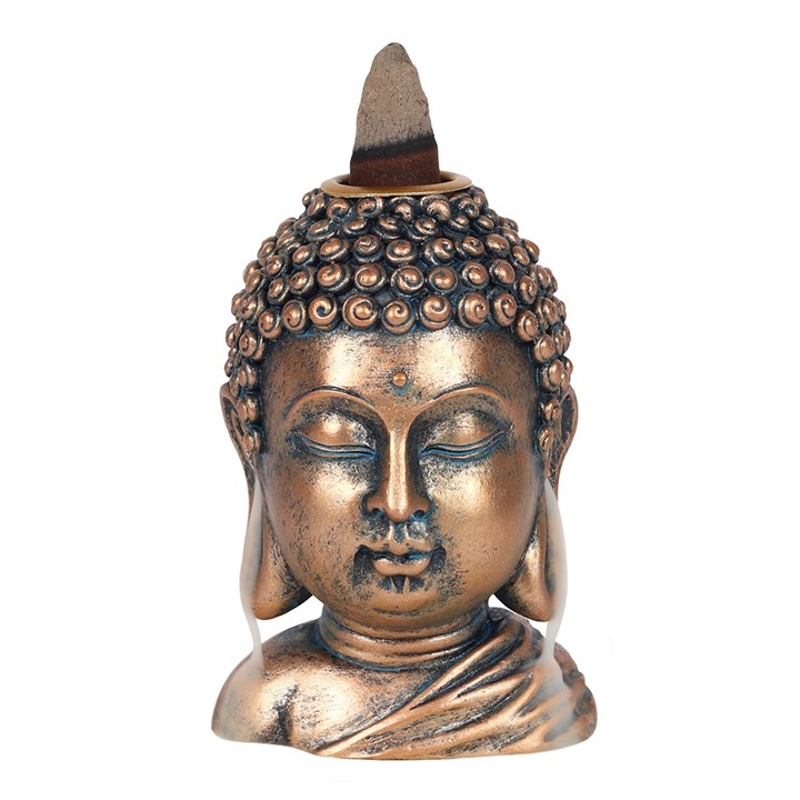 Bronze Buddha Head Incense Burner