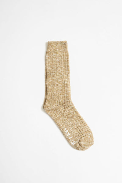 Slub Knit Sock Dark Sand