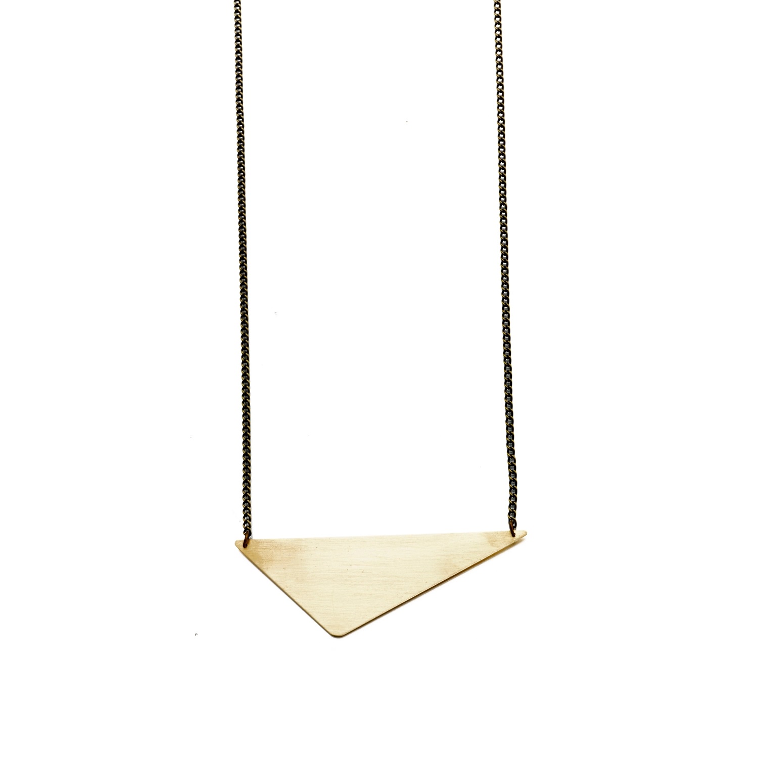 Just Trade  Geometric Offset Triangle Necklace