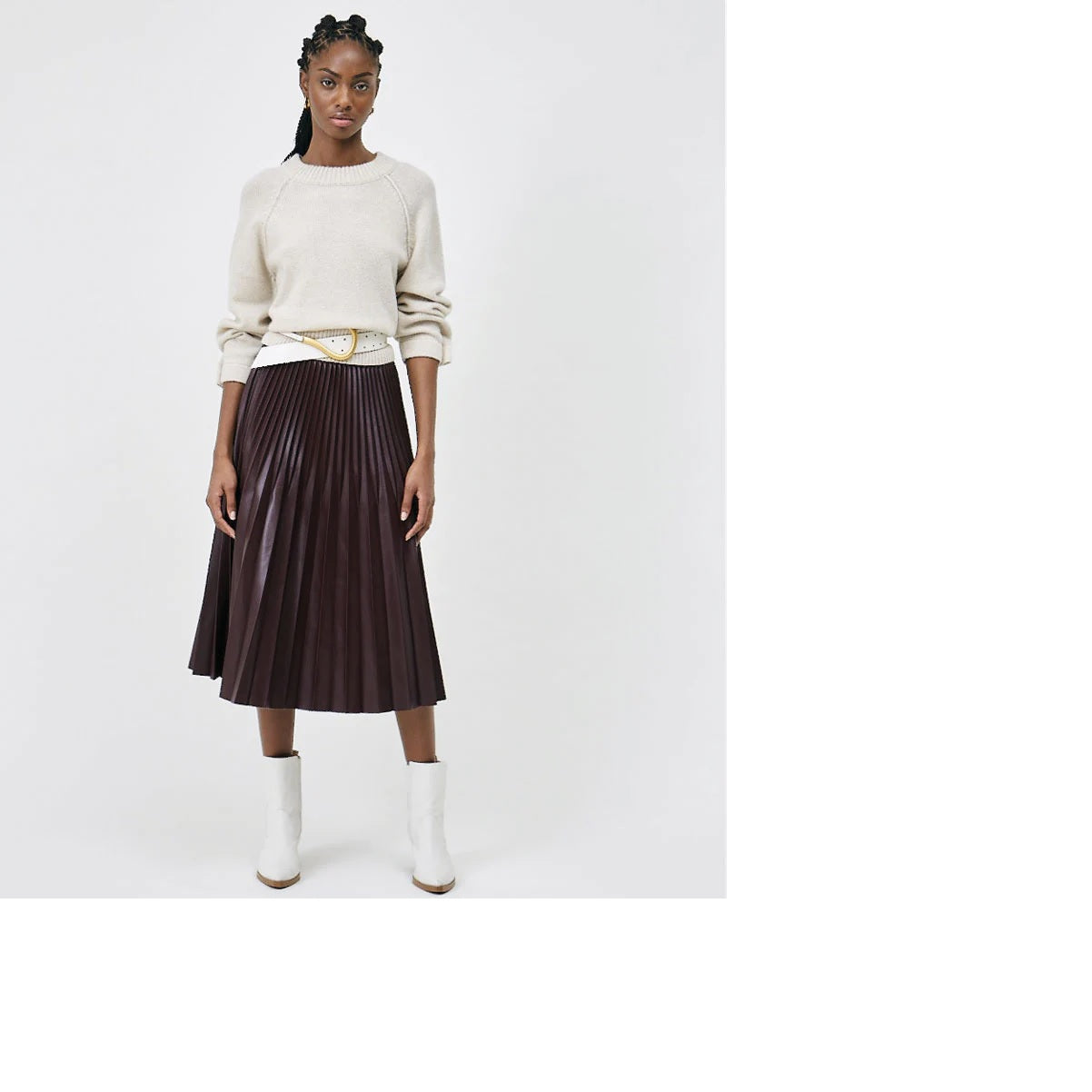 Flor Skirt - Faux Leather - Prune